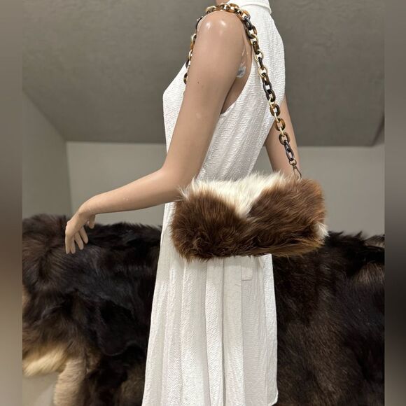 Handmade Real Natural Shearling Leather Barrel Bag/Shoulder Bag/Crossbody - Picture 2 of 13